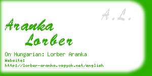 aranka lorber business card